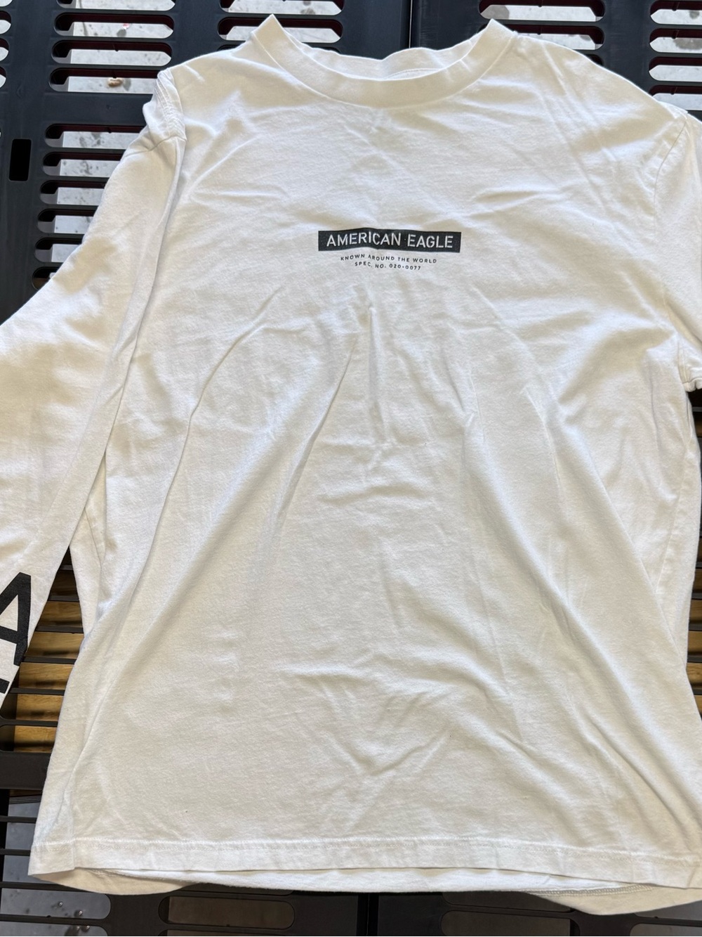 American Eagle Outfitters White Long-Sleeve Graphic Logo Tee